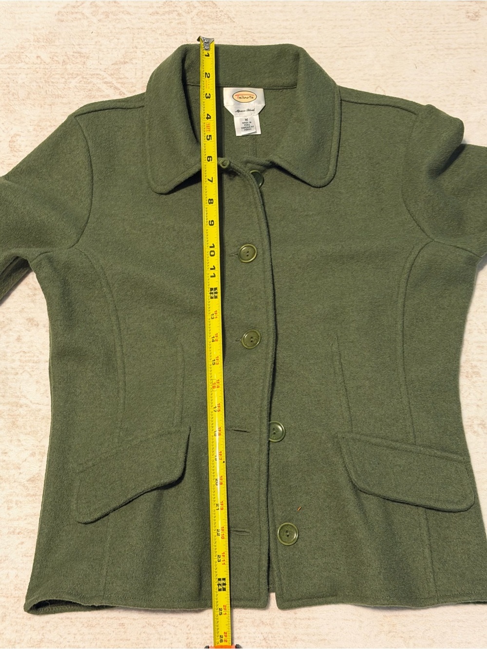 Talbots Olive Green Button-Front Wool Jacket - Picture 9 of 9